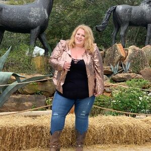 Lane Bryant Rose Gold Sequin Blazer Jacket for Women